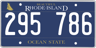RI license plate 295786