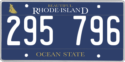 RI license plate 295796