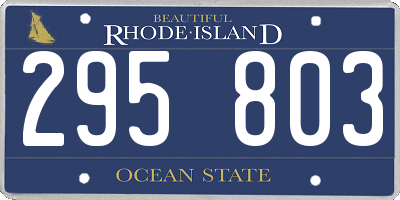 RI license plate 295803