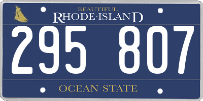RI license plate 295807