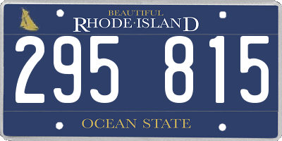 RI license plate 295815