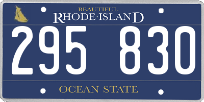 RI license plate 295830