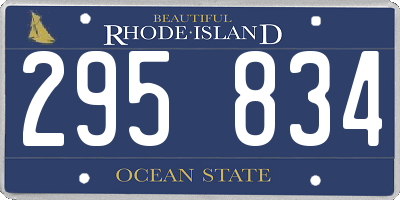 RI license plate 295834