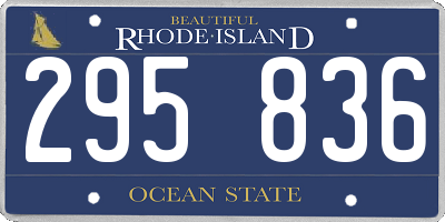 RI license plate 295836