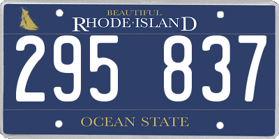 RI license plate 295837