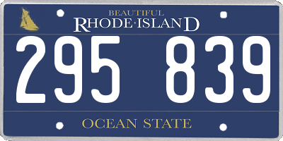 RI license plate 295839
