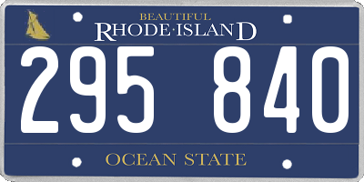 RI license plate 295840