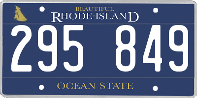 RI license plate 295849