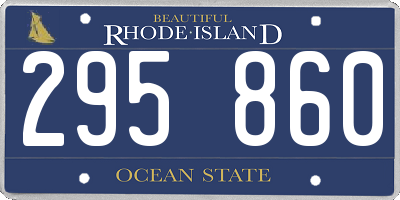 RI license plate 295860