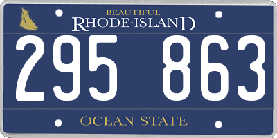 RI license plate 295863