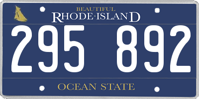 RI license plate 295892