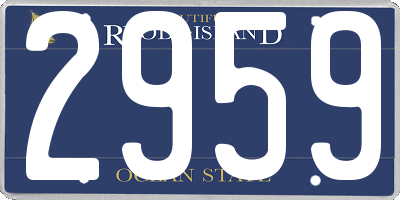 RI license plate 2959