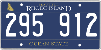 RI license plate 295912