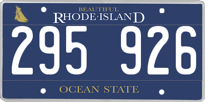 RI license plate 295926