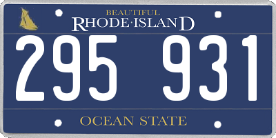 RI license plate 295931