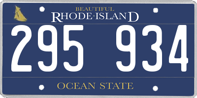 RI license plate 295934