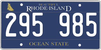 RI license plate 295985