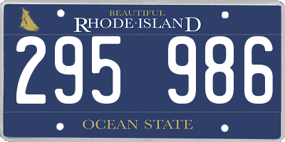 RI license plate 295986