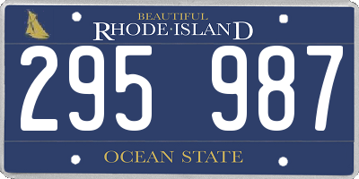 RI license plate 295987