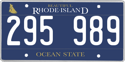 RI license plate 295989
