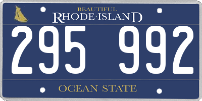 RI license plate 295992
