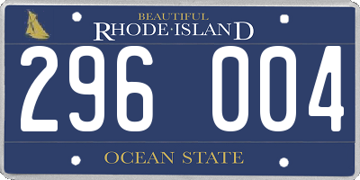 RI license plate 296004