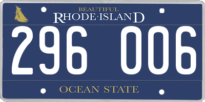 RI license plate 296006