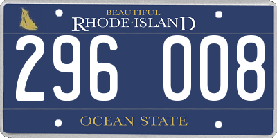 RI license plate 296008