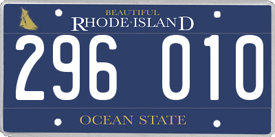 RI license plate 296010