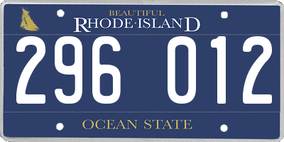 RI license plate 296012
