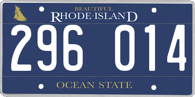 RI license plate 296014