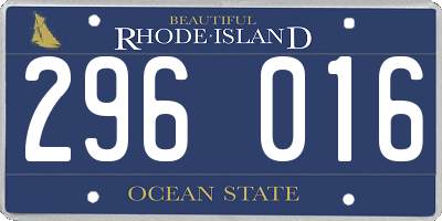 RI license plate 296016
