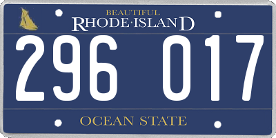 RI license plate 296017