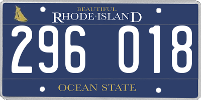 RI license plate 296018