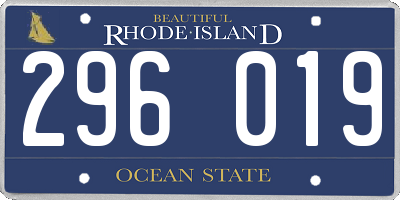 RI license plate 296019