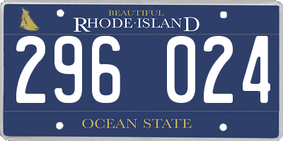 RI license plate 296024