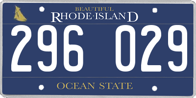 RI license plate 296029
