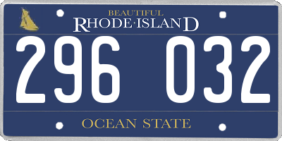 RI license plate 296032
