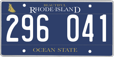 RI license plate 296041