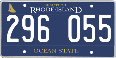 RI license plate 296055