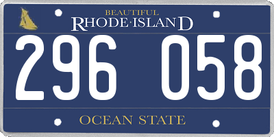 RI license plate 296058