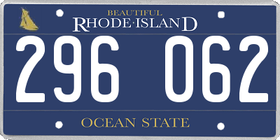 RI license plate 296062