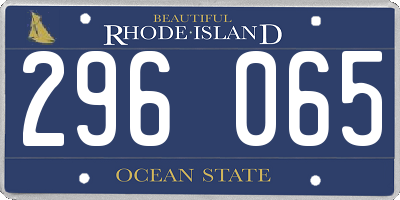RI license plate 296065