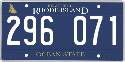 RI license plate 296071