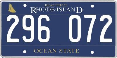 RI license plate 296072