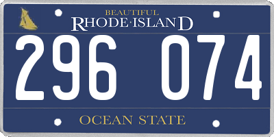 RI license plate 296074