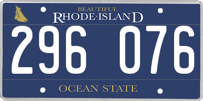 RI license plate 296076