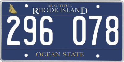 RI license plate 296078