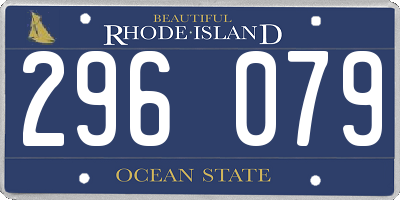 RI license plate 296079