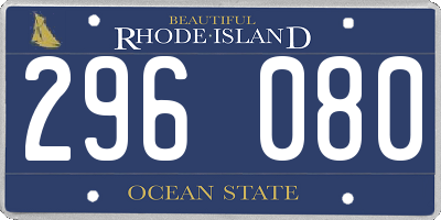 RI license plate 296080